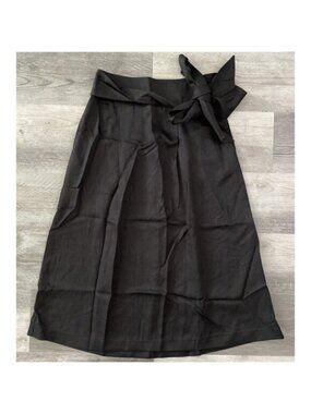 J. McLaughlin NEW Lyssia Lyocell Skirt Black Pockets A Line Midi Holiday $198 4